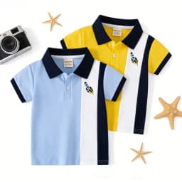 Toddler Kids Short Sleeve POLO Shirts Summer Casual Cotton Tees for Baby Outerwear Children 1 to 7 Y Solid T-shirts Baby Tops