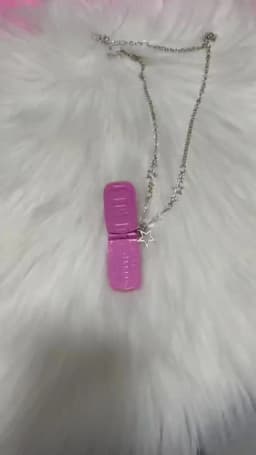 Punk 90s Aesthetic Pink Phone Pendant Necklace for Women Cartoon Goth Star Beads Pendant Y2K Necklace Jewelry Harajuku Fashion