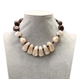 Statement Marbling Resin Geometric Beads Necklace for Women New Trendy Irregular Handmade Knotted Choker Retro Jewelry Gift