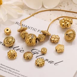 5PCS Flower Spacers Beads18K Gold Plated For Jewelry Making Bead Separator Stainless Steel Never Fade Flat Beads DIY Bracelet