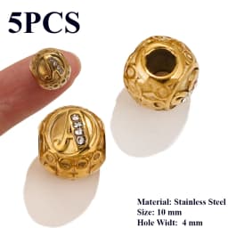 5PCS Flower Spacers Beads18K Gold Plated For Jewelry Making Bead Separator Stainless Steel Never Fade Flat Beads DIY Bracelet