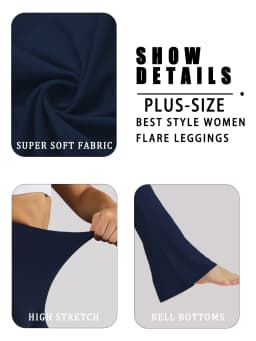 Plus Size Elegant Women's High-Waisted Flared Pants for Yoga Workout. Suitable for Women Leggings to Use for Leisure.