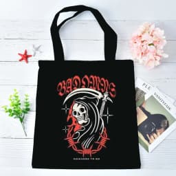 Bad Omens tote bag y2k shopping einkaufstasche grocery foldable femme