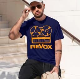 Revox 2026 new fashion heavyweight hot selling retro printed pattern fun round neck T-shirt for daily comfort
