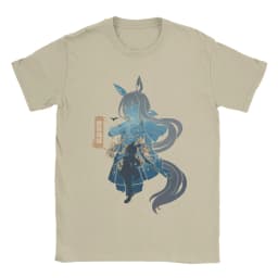 Admire Vega Uma Musume Anime T-Shirt Men Vintage Cotton Tee Shirt Round Collar Short Sleeve T Shirts Graphic Clothing