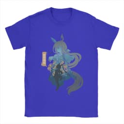 Admire Vega Uma Musume Anime T-Shirt Men Vintage Cotton Tee Shirt Round Collar Short Sleeve T Shirts Graphic Clothing