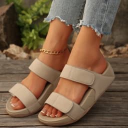 New Beautiful Toe Strap Sandals Women's Summer Outing New Temperament Square Toe Glove Toe Non-slip Roman Shoes