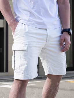 Men's summer shorts, fashionable multi pocket work pants, outdoor casual white business shorts, simple and trendy work pants, hi