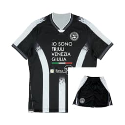 Black & White Vertical Striped Soccer Shirt & Shorts Set Udinese Home Adult Kids Athleisure Set Summer Breathable Quick-drying