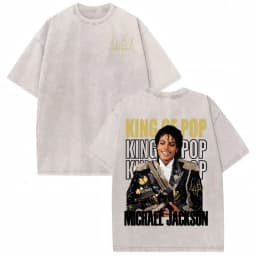 Michael Jackson King of Pop World Tour Vintage Washed T Shirt Men Women Fashion Gothic Classic T-shirts Summer Tops Cozy T-shirt