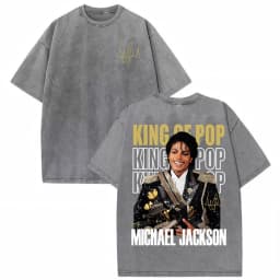 Michael Jackson King of Pop World Tour Vintage Washed T Shirt Men Women Fashion Gothic Classic T-shirts Summer Tops Cozy T-shirt