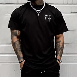 Faith Over Fear Pattern T-shirt for Man High Grade Pure Cotton Short Sleeve Top Summer Male Daily Casual Fashion Breathable Tees