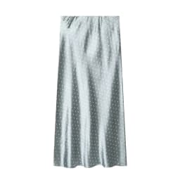 Women White Vintage Polka Dot Satin Skirts Spring Summer New High Waist Casual Mid Length Skirts Lady Elegant Party Skirts