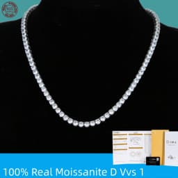 D VVS1 Moissanite Tennis Necklace For Women Top Quality 100% 925 Sterling Silver Sparkling Party Fine Jewelry