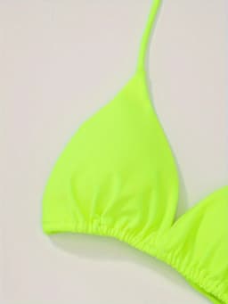 New European and American Style Solid Color Sexy Strappy Backless Halter Neck Women's Fashion Bikini Swimsuit