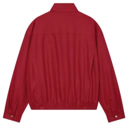 HXAO Red Loose Cropped Coat Women's Jacket Autumn 2026 Fashion Unisex Button Zip O-Neck Long Sleeve Tops Streetwear Outerwears