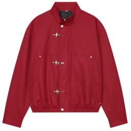 HXAO Red Loose Cropped Coat Women's Jacket Autumn 2026 Fashion Unisex Button Zip O-Neck Long Sleeve Tops Streetwear Outerwears