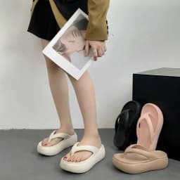 Height-increasing Platform Slippers 5CM EVA Soft Sole Beach Sandals Lightweight Anti-odor Women's Flip Flops Everyday Outfits