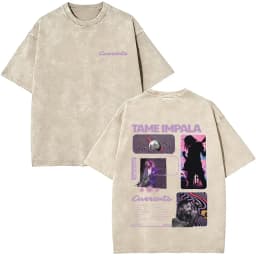 Vintage Washed Pop Rock Band Tame Impala Currents Merch 2026 T Shirts Men Women Casual Cotton Oversized Short Sleeve T-shirts