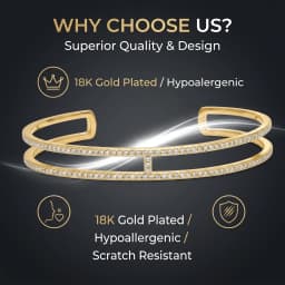 Gold Color Adjustable Two-story Zircon Bangle, Luxury Stainless Steel Bohemian Style Bracelet for Women, Fashion Jewelry Gift