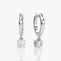 OXTAO Charm Gold/Silver Hoop Earrings Female Jewelry 14K Gold Filled Moissanite Dangle Hoop Earrings 6.5mm D VVS1 with Certified