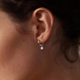 OXTAO Charm Gold/Silver Hoop Earrings Female Jewelry 14K Gold Filled Moissanite Dangle Hoop Earrings 6.5mm D VVS1 with Certified