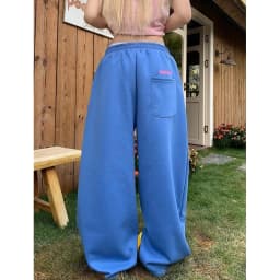 Letter Print Sweatpants Women's Hip Hop Streetwear Elastic Waist Straight Wide Leg Baggy Jogger Trousers Women's