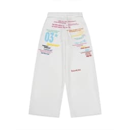 Letter Print Sweatpants Women's Hip Hop Streetwear Elastic Waist Straight Wide Leg Baggy Jogger Trousers Women's