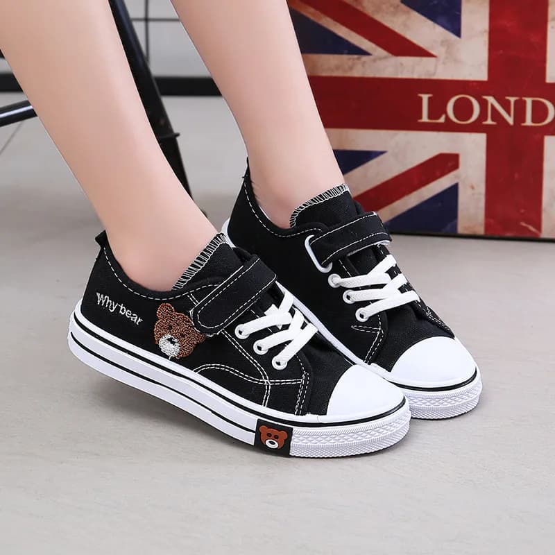 Boys Girls Fashion Board Shoes Kids Student Hook and Loop Slip on Casual Canvas Shoes Children Soft Sole Non Slip Comfort Shoes