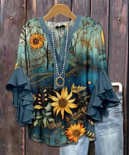 Fashion Printed Women's T-shirt Polyester Breathable Skin-Friendly Minimalist Versatile Summer New Style