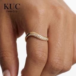 Original Certificate Dôme Figure Diamond Dipped Ring Elegant Designer Fine Jewelry Women 925 Sterling Silver Stylish Wavy Rings