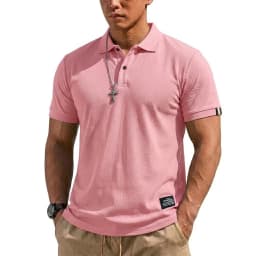 Summer Men's T-shirts Short Sleeve Loose Polo Shirts Casual Hikking Shirt Lightweight T Shirt for Work Athletic Clothes of Man