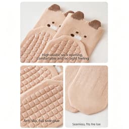 3/5 Pairs Cute Cartoon Baby Socks Anti-slip Rubber Sole Baby Floor Socks Soft Cotton Socks for Newborn Infant Boys Girls