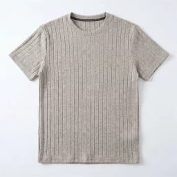 Men Ribbed Knit Short Sleeve T Shirt Crew Neck Casual Style Breathable Fabric Slim Fit For Daily Office And Weekend Activities
