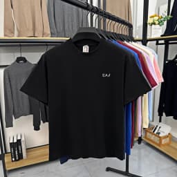 High end brand round neck short sleeved T-shirt letter printed men's top 2026 summer new 100% cotton casual breathable T-shirt