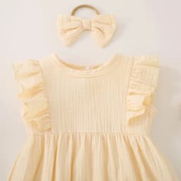Summer female infant apricot solid color short-sleeved triangle Romper sweet and cute
