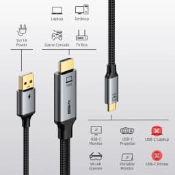 CABLETIME 4K60Hz Active HDMI to USB-C Cable with USB Power for Nintendo Switch PS3/4/5 Xreal Air 2 Game Console to Portable Moni