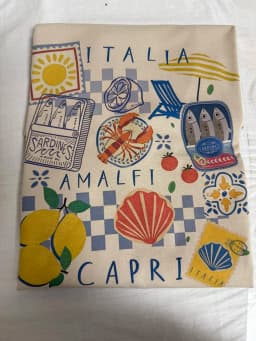 Capri Italia Graphic T-shirt Retro Funny Seafood Vacation Shirt Short Sleeve Crew Neck Casual Top Women's Clothing Oversized