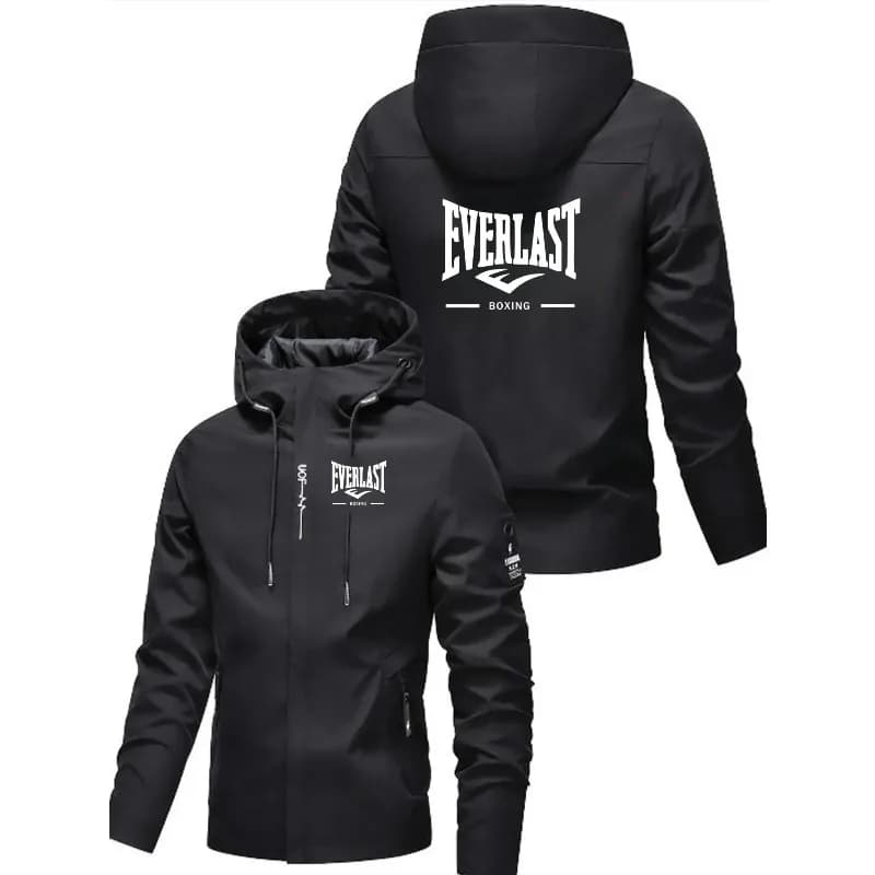 EVERLAST BOXING Spring and Autumn Men's Street Leisure Hoodie Fashionable Outdoor Hiking Slow Running Zipper Loose Hoodie