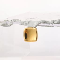 Hiraeva Polished Gold Color Stainless Steel Square Earrings Maximalist Ruched Texture Trendy Jewelry