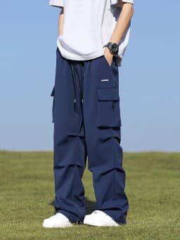 Summer Cargo Pants Men Lightweight Nylon Spandex Ice Silk Cooling Sweatpants Wide Leg Loose Fit Straight Trousers Big Size 8XL