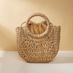 2026 NEW Summer Women Handmade Weave Straw Rattan Half-Moon Beach Handbag Large Capacity Hollow Crossbody Shoulder Bag