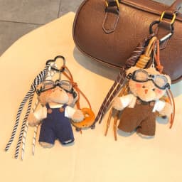 Cute Little Bear Pendant Keychain Cartoon Plush Doll Bag Charm Backpack Hanging Piece Car Key Chain Chic Accessories Gift