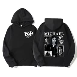 King of Pop Michael Jackson Bad Era Album Graphic Hoodies Men Women Vintage Hot Sale Hoodie Oversized Fleece Comfort Sweatshirts