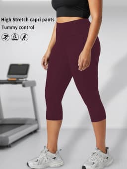 Plus Size High Waisted Yoga Pants for Women Capri Pants Super Soft No See Through Workout Running Home Lounge Leggings