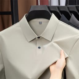 Brand Clothing 2026 New Men's Summer Polyamide Spandex Fabric Polo Shirt High Stretch Ice Silk Breathable Cool Touch Tops Male