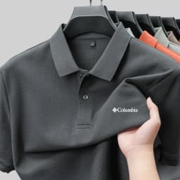 100% pure cotton new men's short sleeved summer comfortable breathable polo shirt, high-end brand designer embroidered T-shirt