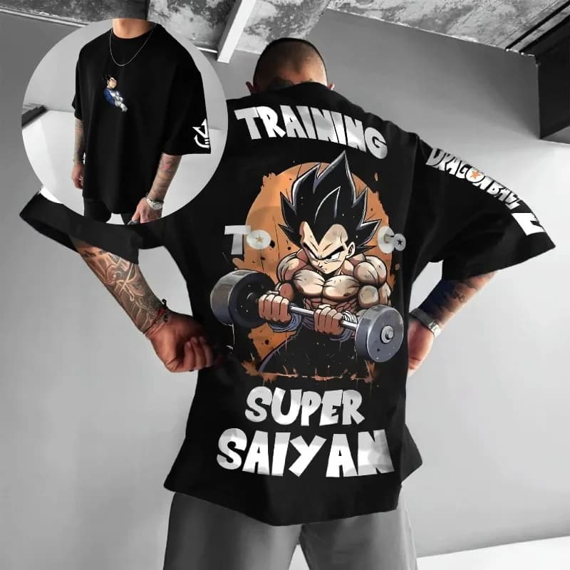 2026 New Anime Harajuku Dragon Ball Vegeta Men's Summer T-shirt Retro Street Women's Casual Loose Short Sleeve Unisex Tops