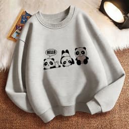 Funny Lovely Panda Children's Sweatshirt Pullover Spring Crew Neck Graphic Print Hoodie Boy/Girl Kids Hoody