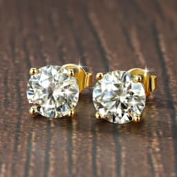 Lnngy 0.3-2CT Moissanite Stud Earrings for Women 14k Gold Filled Sparkling Four Claws Lab Diamond Earring With Certificates